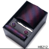 Conjunto Gravata Listrada Vinho Azul Sparka